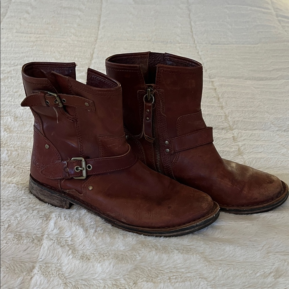 Brown Leather Ankle Boots